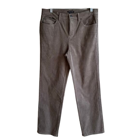 Eileen Fisher Organic Cotton Stretch Corduroy Straight Pant Taupe S - Picture 3 of 12
